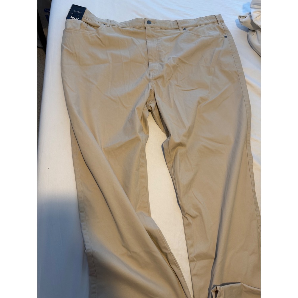 Roundtree & Yorke Mens 48x32 Classic Fit Khaki Tan Twill Pants NWT